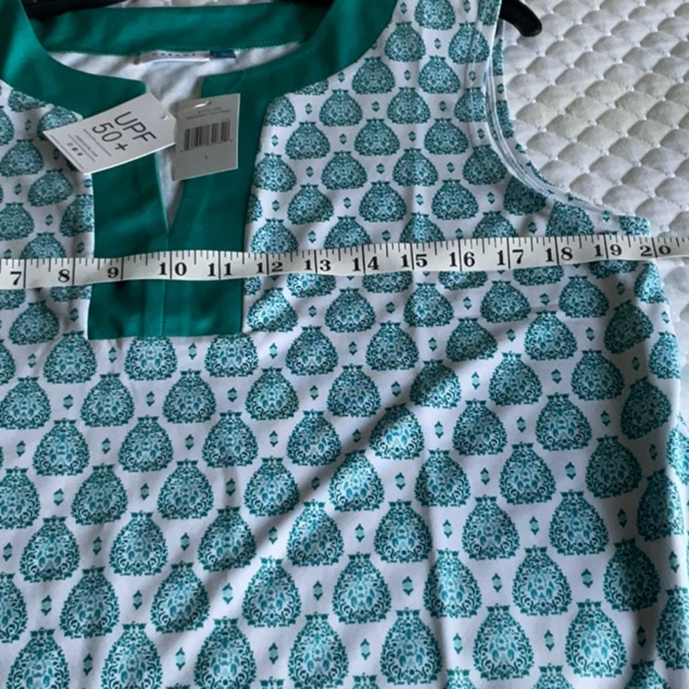 Cabana Life Teal and White Sleeveless Dress - Picture 6 of 7